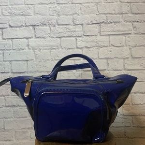 Navy Blue Patent Leather Bag Maxx New York